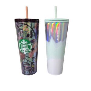 2021 Starbucks Insulated Cold Beverage Tumblers with Straw 24 oz 710 ml